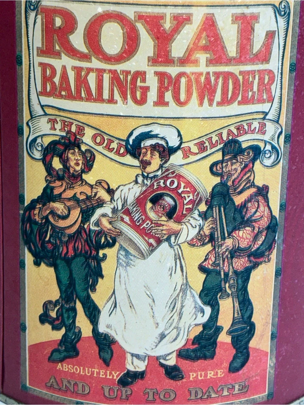 Vintage Royal Baking Powder Advertising Tin Canister Round Metal Storage Tin 8